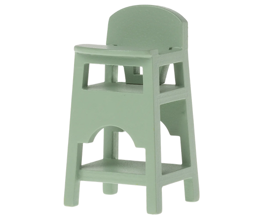 Maileg High Chair, Mouse - Mint | Dollhouse Miniatures