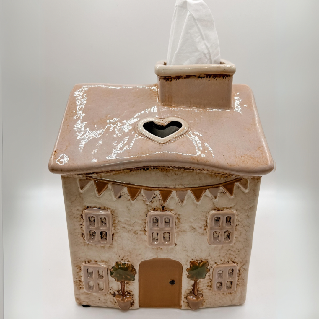 Ceramic House Tissue Box Cover