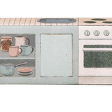 Illustration of a kitchen stove with pots and pans on a white background | Maileg UK