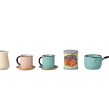 Set of ceramic kitchenware items including mugs, a pitcher, and a pot on a white background | Maileg UK
