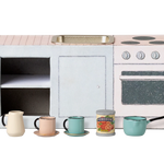 Miniature kitchen set with stove, sink, and various kitchen items on a white background | Maileg UK