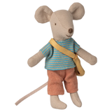 Little brother mouse with bag