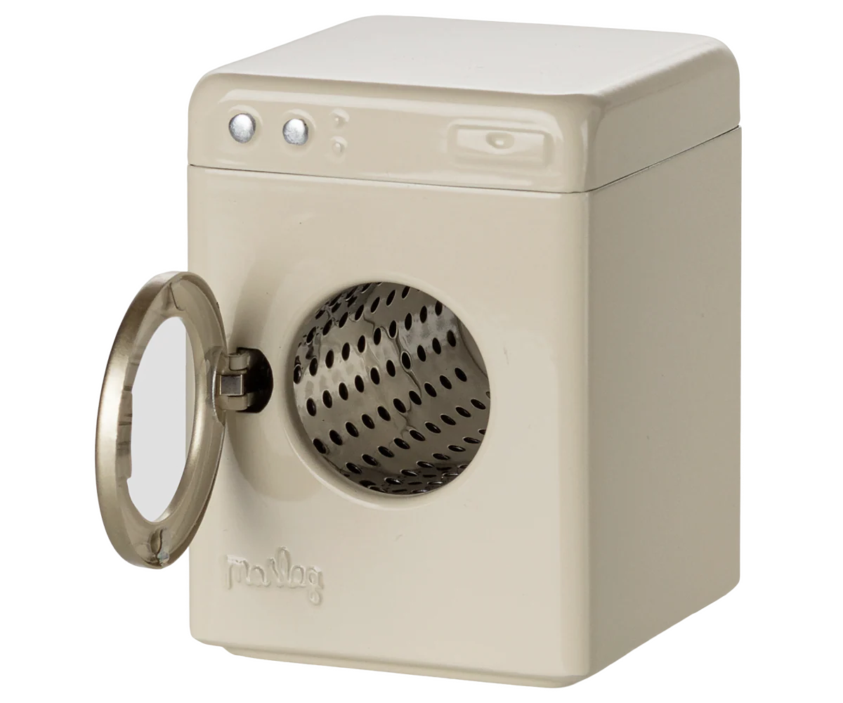 Beige WASHING MACHINE with open door on a white background | Maileg UK