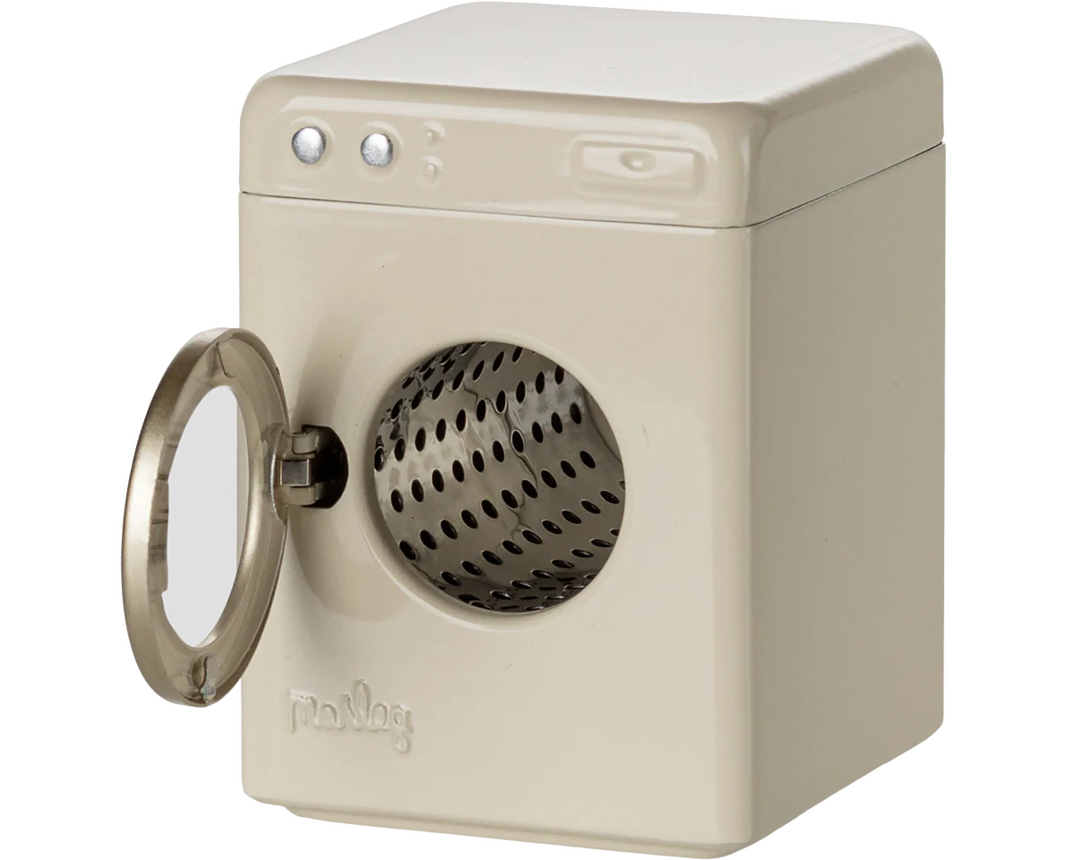Beige WASHING MACHINE with open door on a white background | Maileg UK