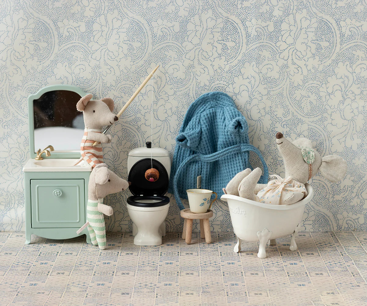 Maileg Mice being cheeky in the bathroom | Maileg UK