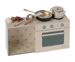 Maileg Cooking Set - Mouse Kitchen cooker with pans and utensils | Maileg UK