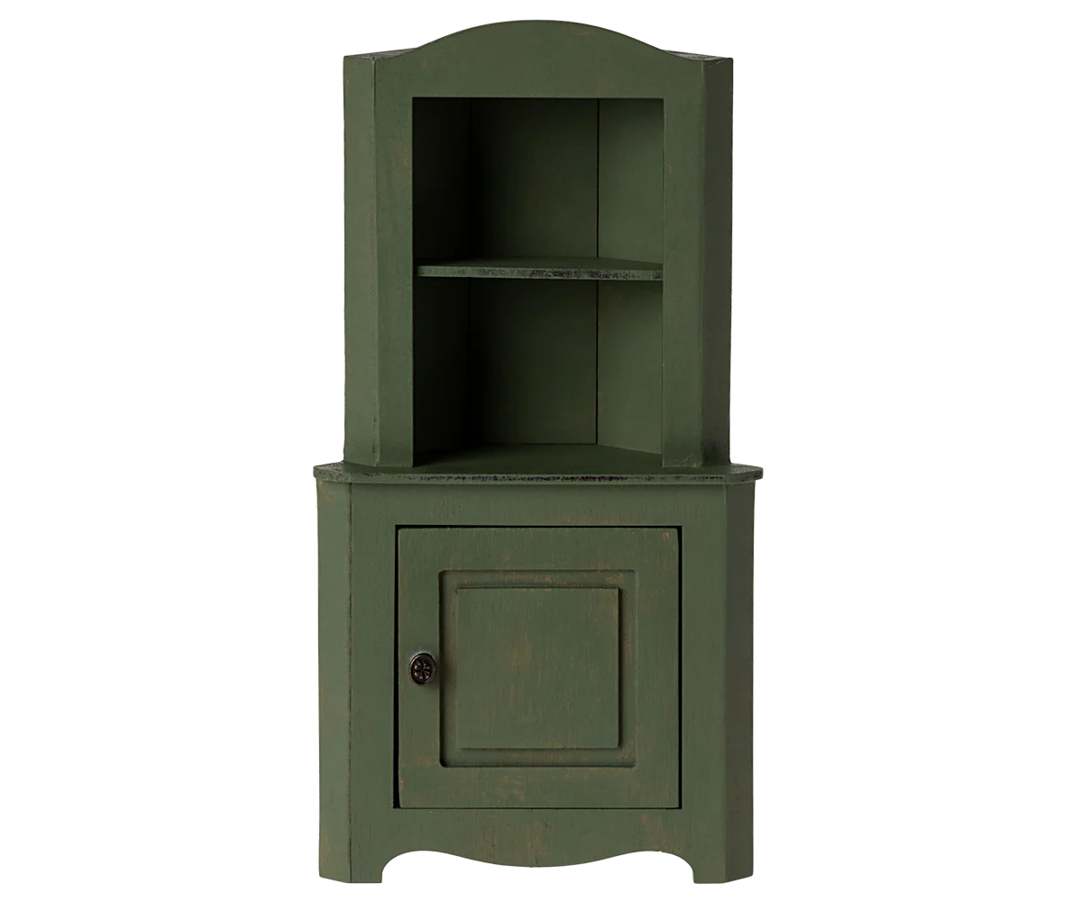 Maileg Miniature Corner Cabinet in dark Green | Collectable Dollhouse Furniture