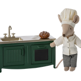 Maileg Mouse kitchen in Dark Green | Collectable Dollhouse Furniture