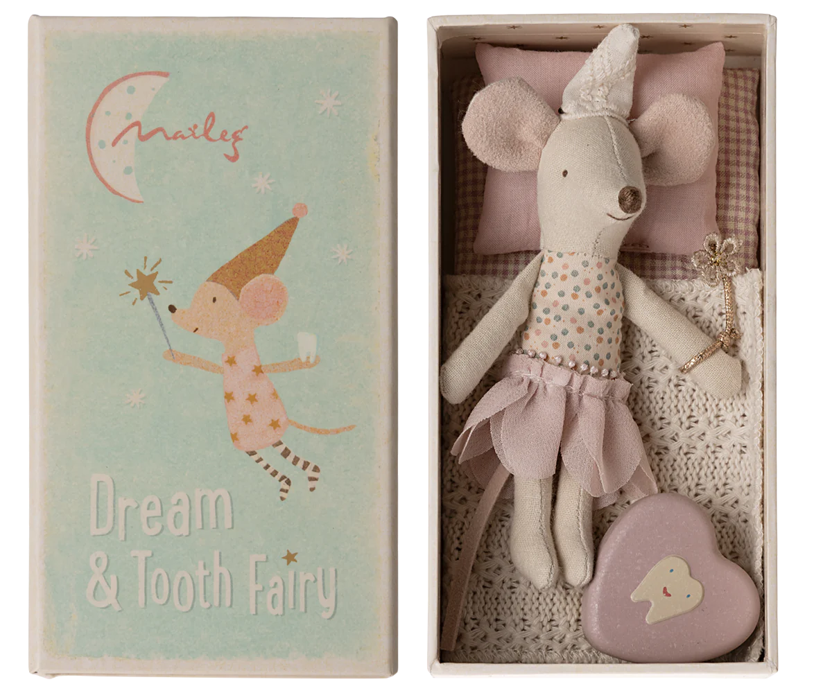 Maileg Tooth fairy Mouse - Little sister in matchbox | Collectable Heirloom Toys
