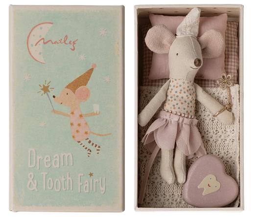 Maileg Tooth fairy Mouse - Little sister in matchbox | Collectable Heirloom Toys