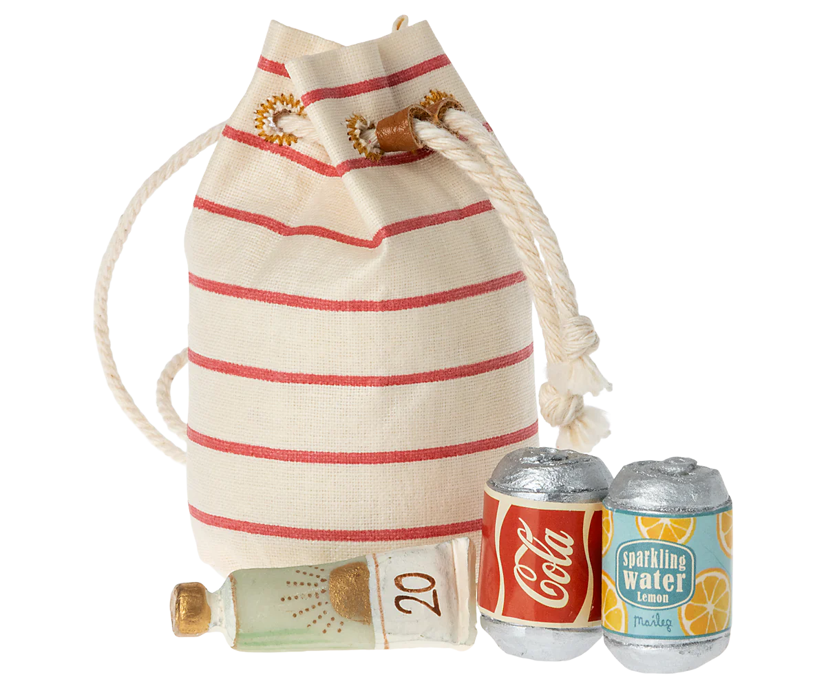 Maileg Beach Mice Bag of Essentials | Dollhouse Miniatures