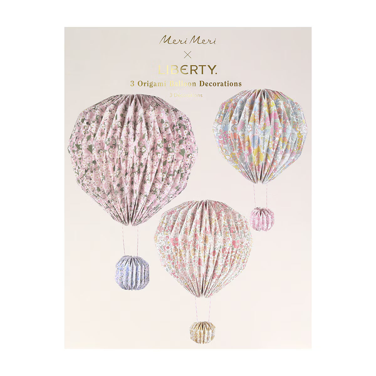 Meri Meri x Liberty Origami Balloon Decorations