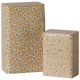 Metal box set - Flowers - Ocher/Blue - 2 pcs