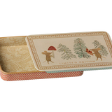 Metal box w. sliding lid - Christmas mice
