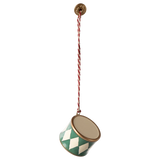 Metal ornament, Small drum - Dark green