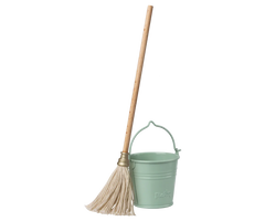Miniature Bucket and Mop | Dollhouse Miniatures