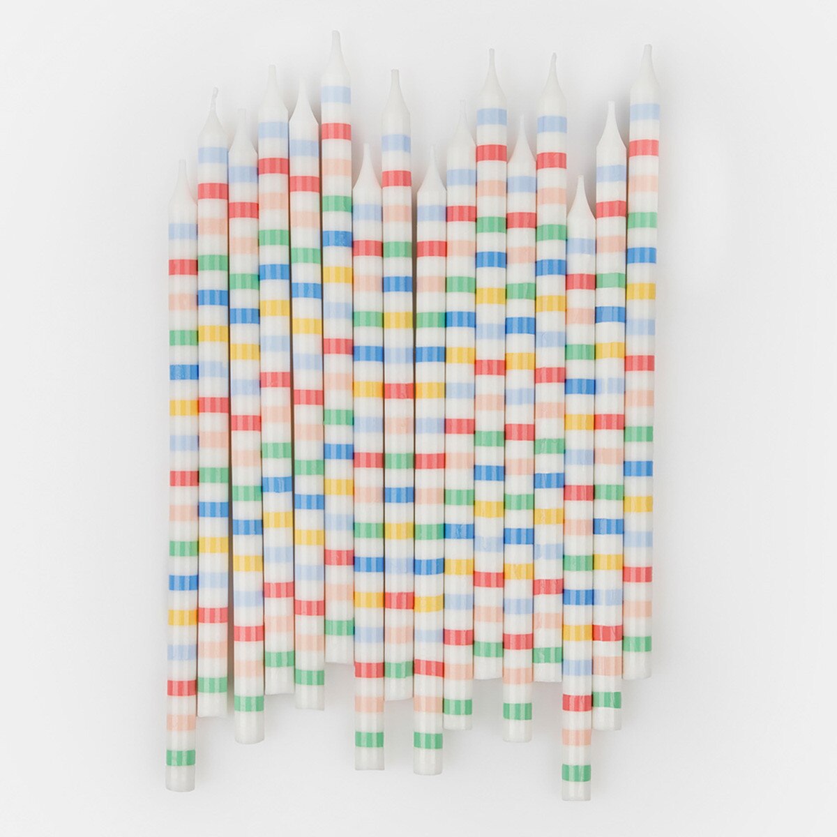 Multi Stripe Candles (x16)