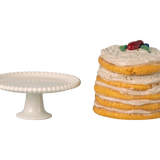 Party cake and cake stand, Mouse - Off white