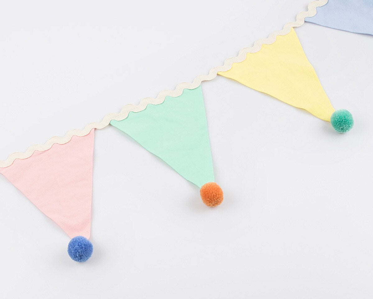 Pastel Pompom Flag Garland