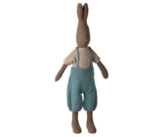 Rabbit, Size 3 - Brown - Knitted shirt and overall