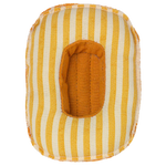 Striped fabric pouch with a pocket on a white background | Maileg UK