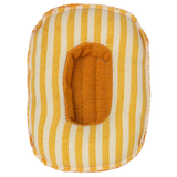 Striped fabric pouch with a pocket on a white background | Maileg UK