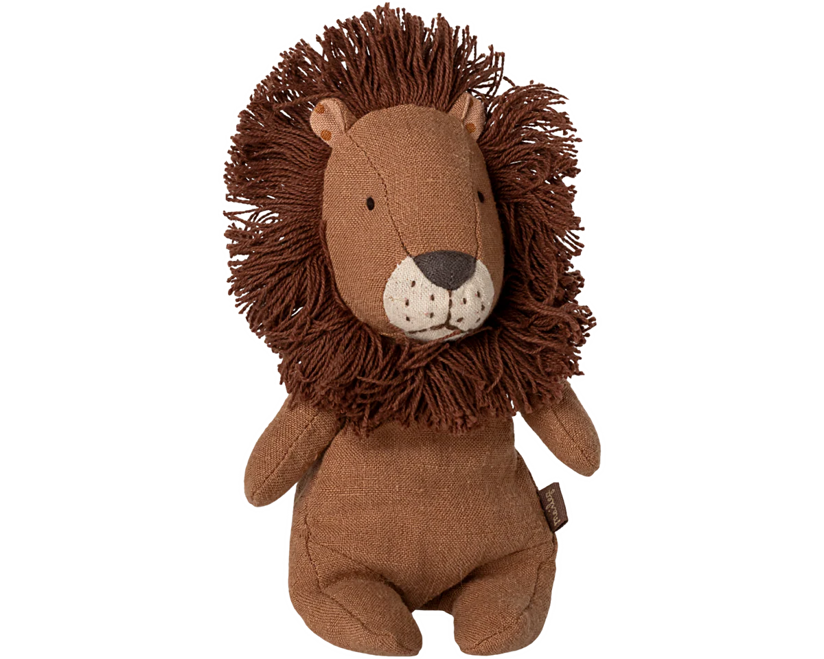 Brown lion plush toy on a white background | Maileg UK