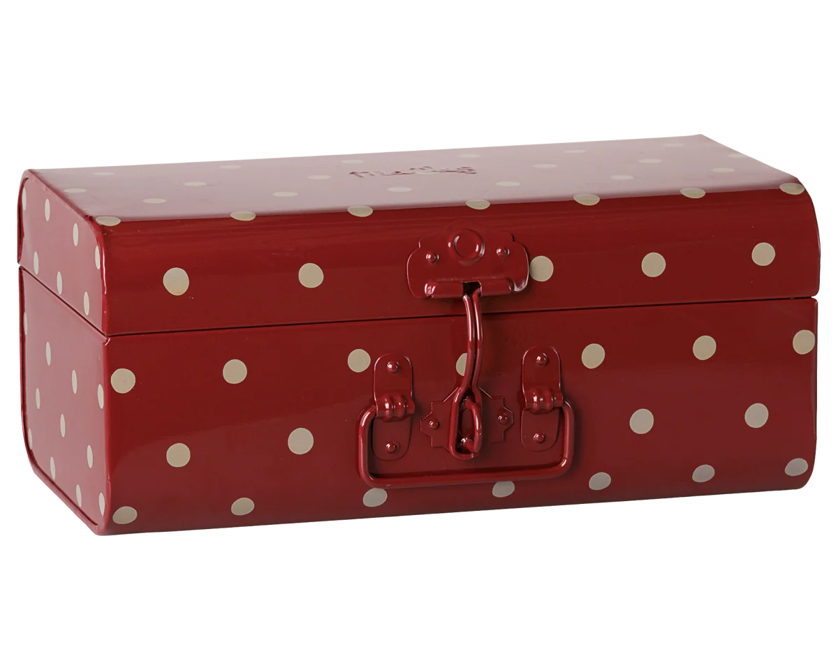 Storage suitcase, Small - Dark red w. tray
