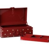 Storage suitcase, Small - Dark red w. tray
