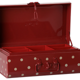 Storage suitcase, Small - Dark red w. tray