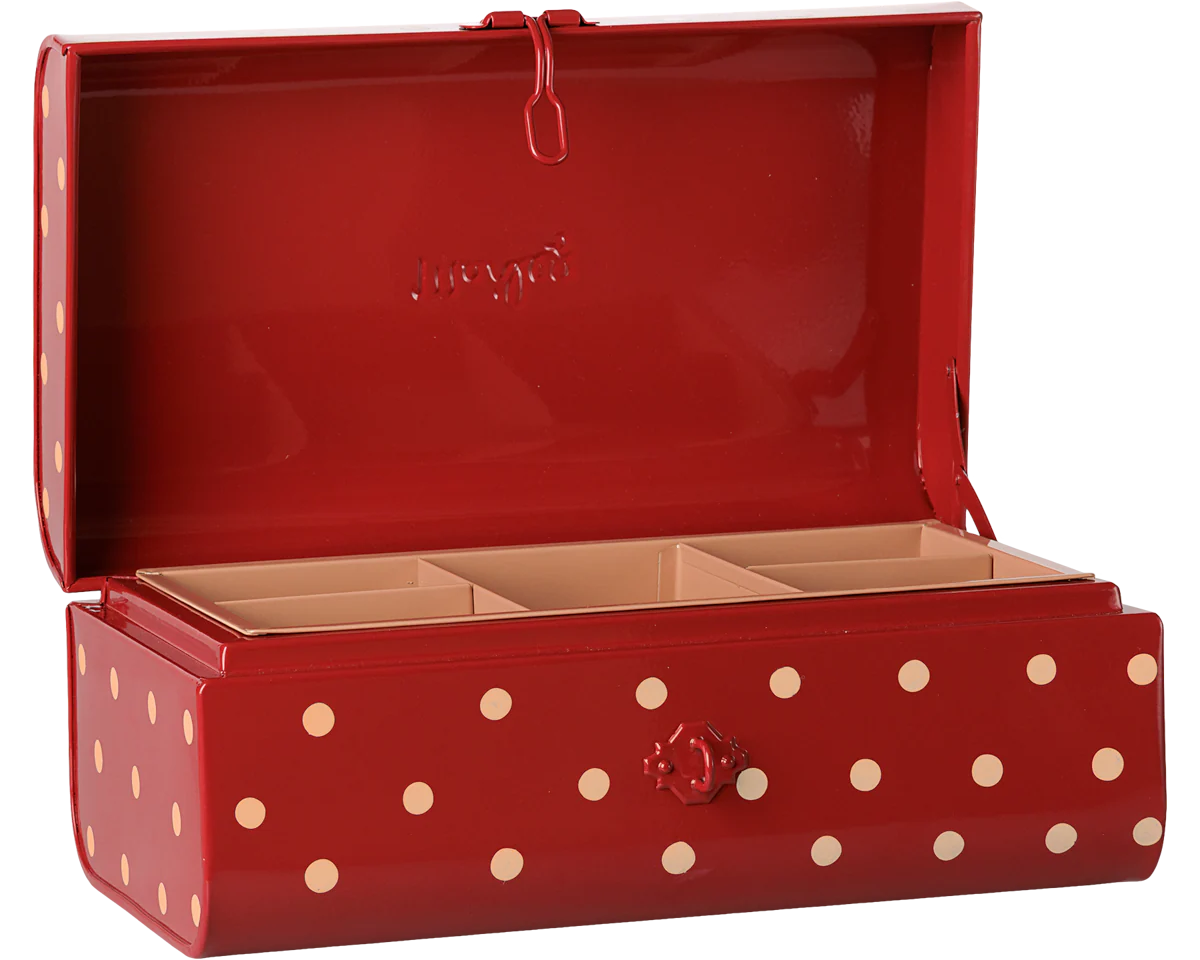 Storage suitcase, Small - Red w. tray