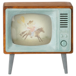 Vintage-style television with a horse and rider on the screen | Maileg UK