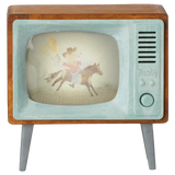 Vintage-style television with a horse and rider on the screen | Maileg UK