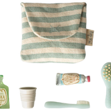 Toothbrush set in bag, Mouse - Blue stripe