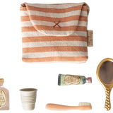 Toothbrush set in bag, Mouse - Coral stripe
