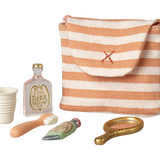 Toothbrush set in bag, Mouse - Coral stripe