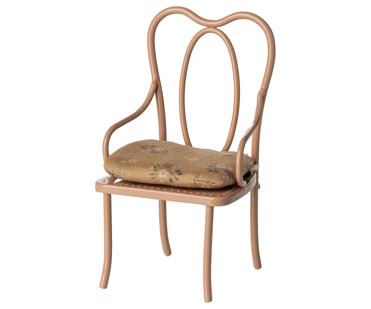 Beige chair with a cushion on a white background | Maileg UK