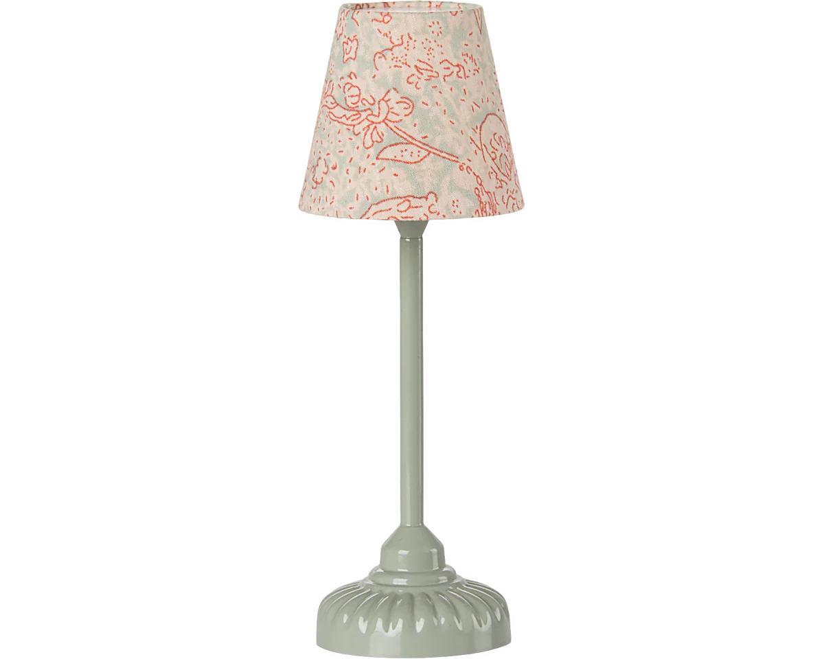 Small lamp with a floral-patterned shade on a white background | Maileg UK