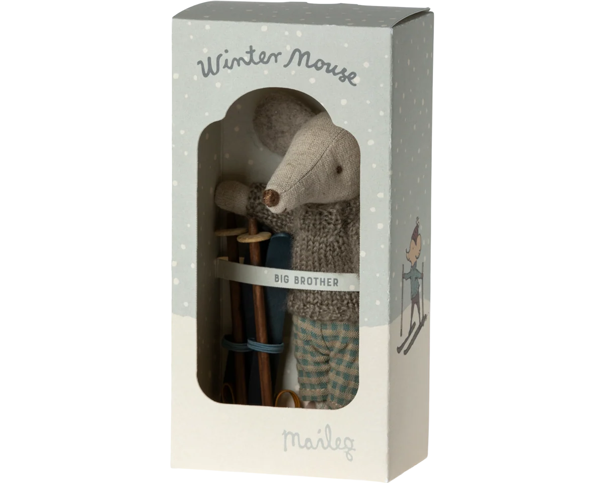 Maileg Winter mouse with ski set, Big brother