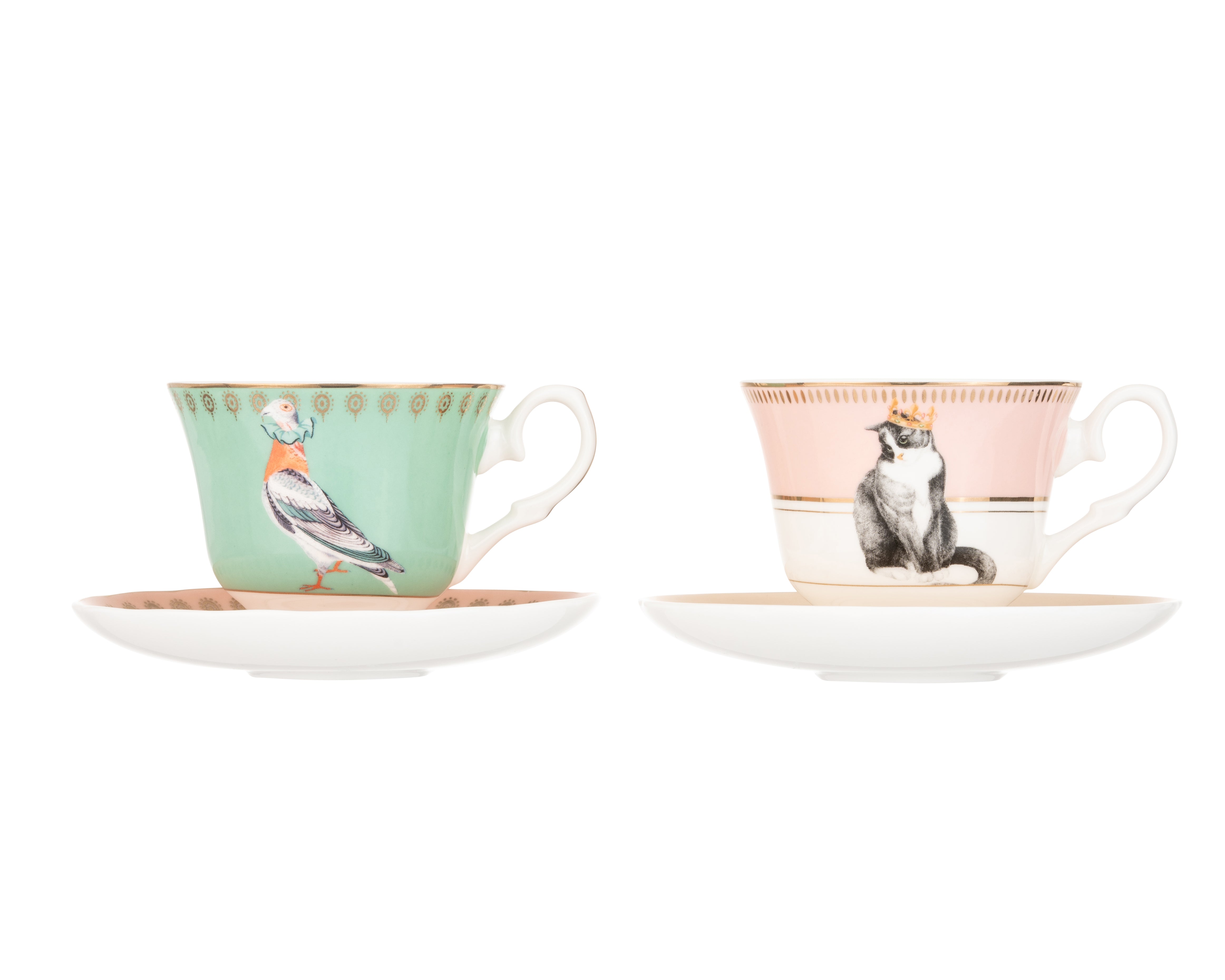 Yvonne Ellen Best of British Tea Cup and Saucers Set of Two | China Tea Cups