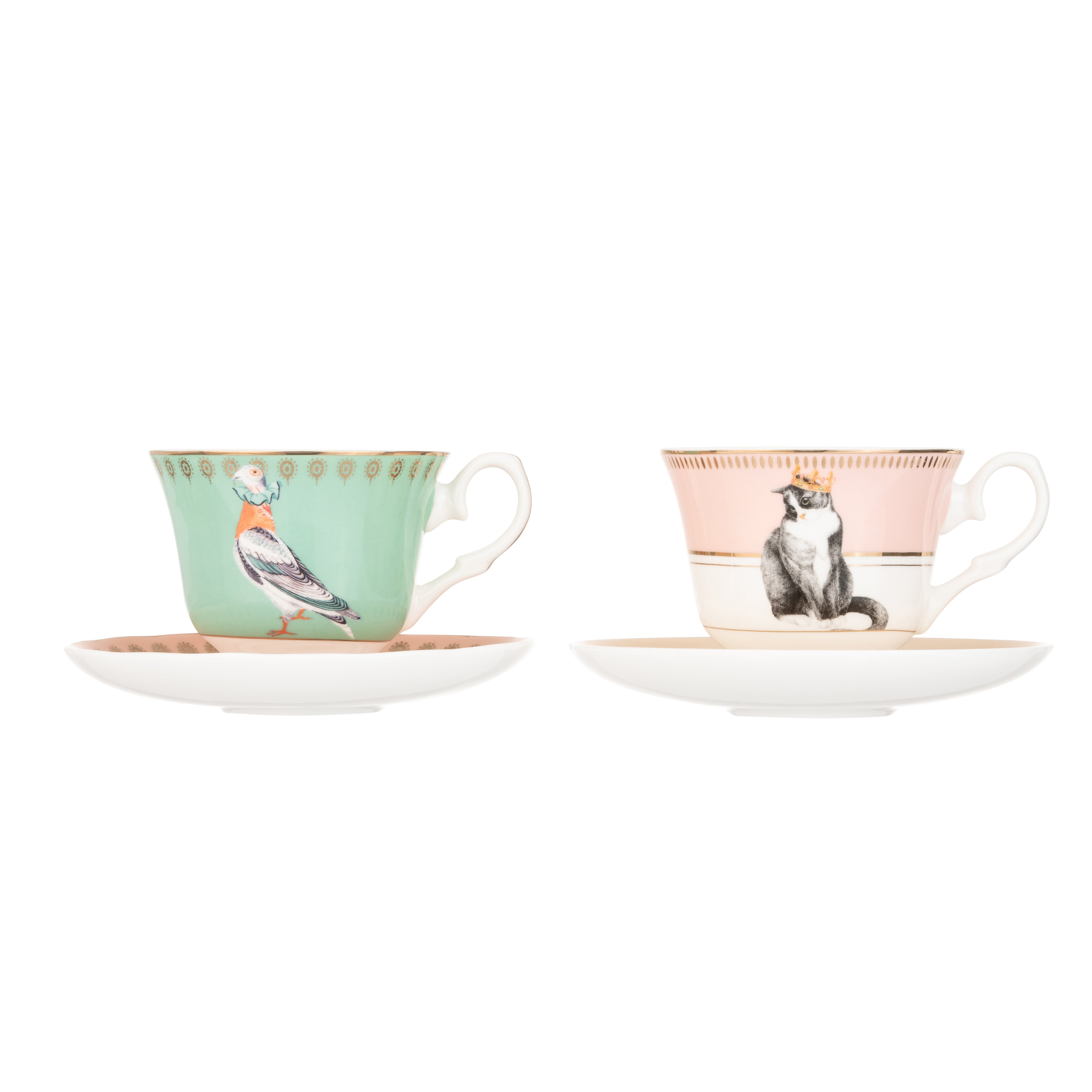 Yvonne Ellen Best of British Tea Cup and Saucers Set of Two | China Tea Cups