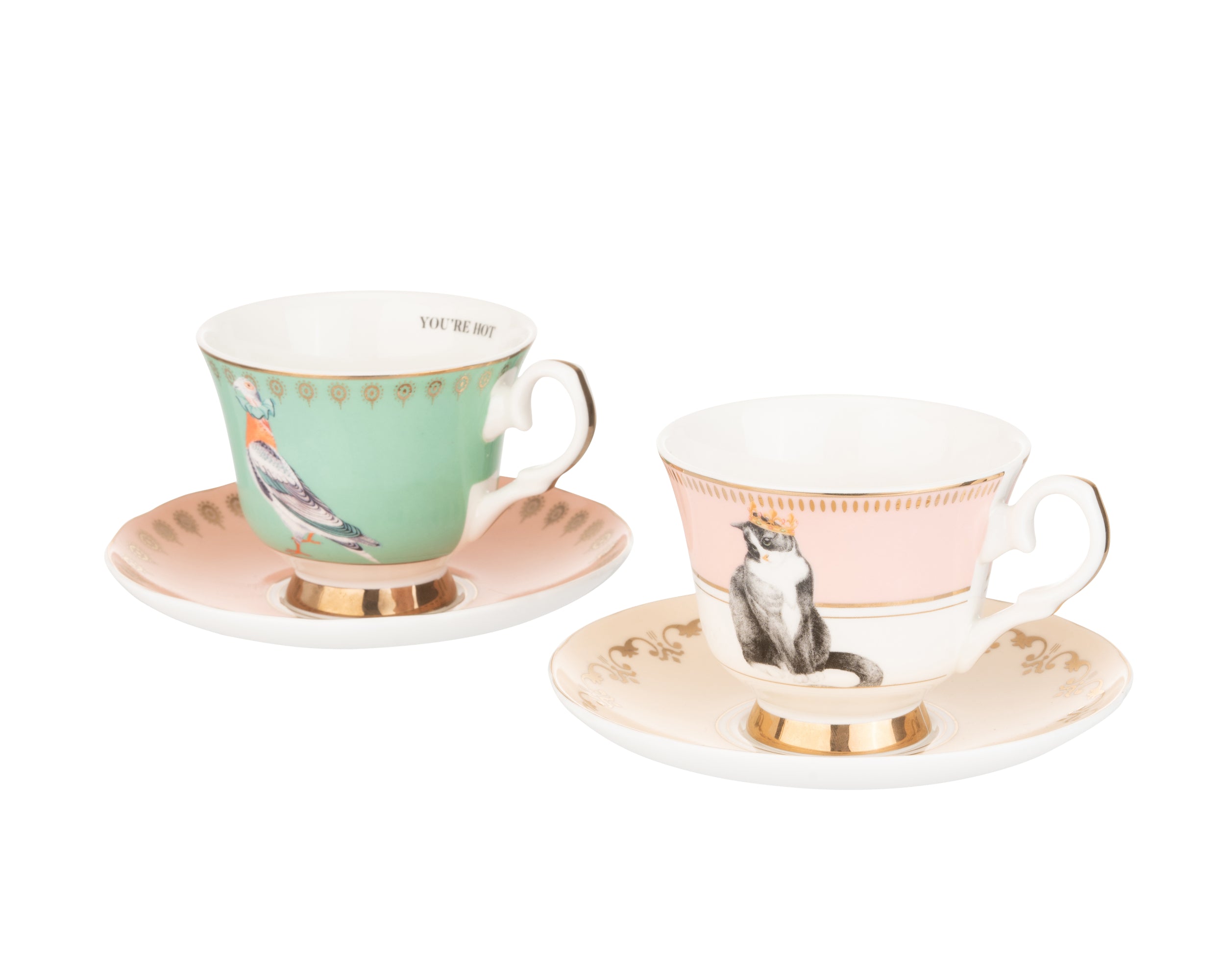 Yvonne Ellen Best of British Tea Cup and Saucers Set of Two | China Tea Cups