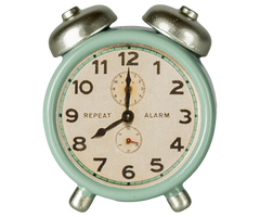 Maileg Alarm Clock, Mouse - Mint | Dollhouse Miniatures