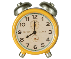 Maileg Alarm Clock, Mouse - Yellow | Dollhouse Miniatures