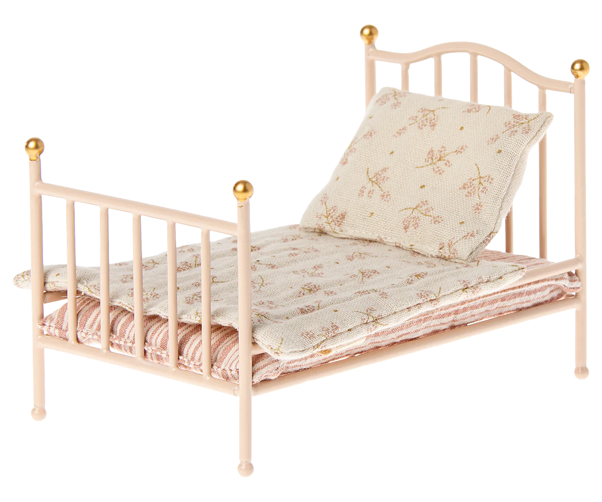 Maileg Vintage bed, Mouse - Rose | Dollhouse Furniture