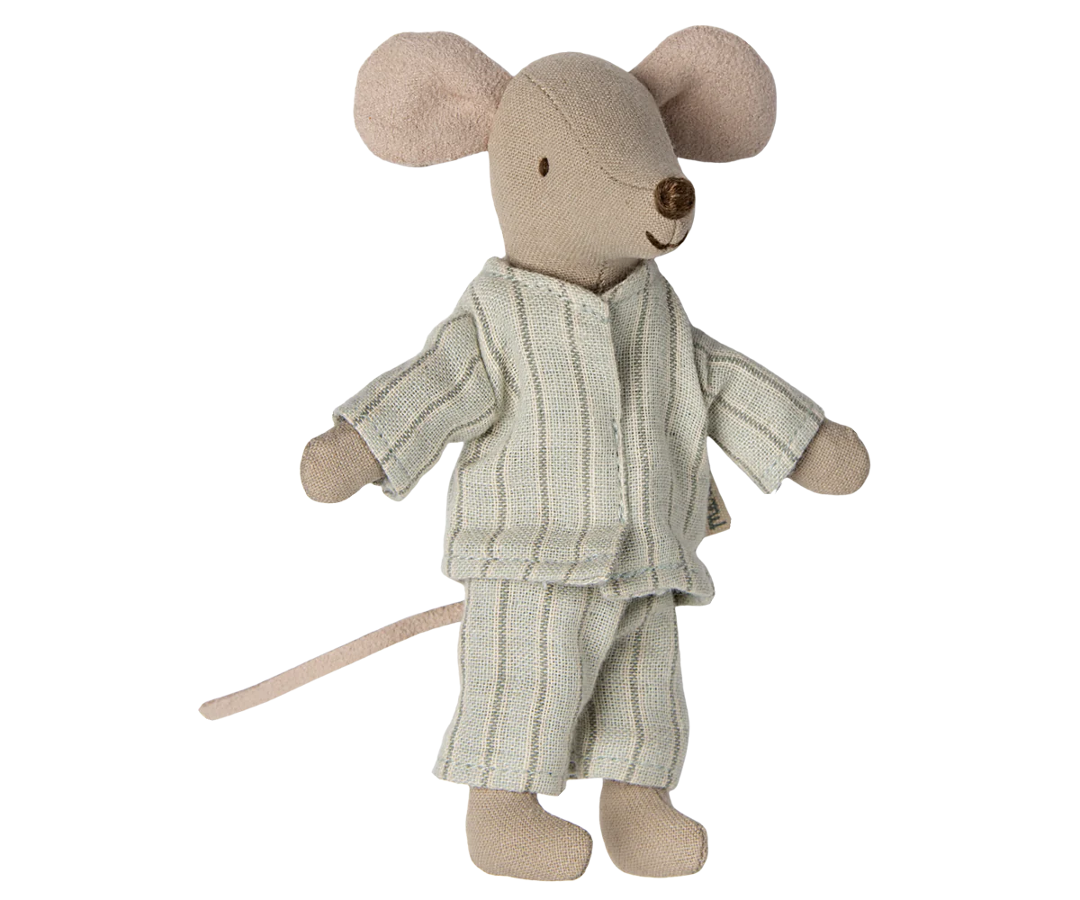 Big Brother Maileg Mouse in his blue stripe pyjamas | Collectable Heirloom Toys