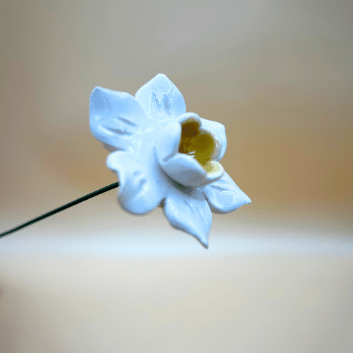 Ceramic Flower - White Daffodil