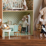 Gold Maileg Chair shown in the mouse castle | Dollhouse Miniatures
