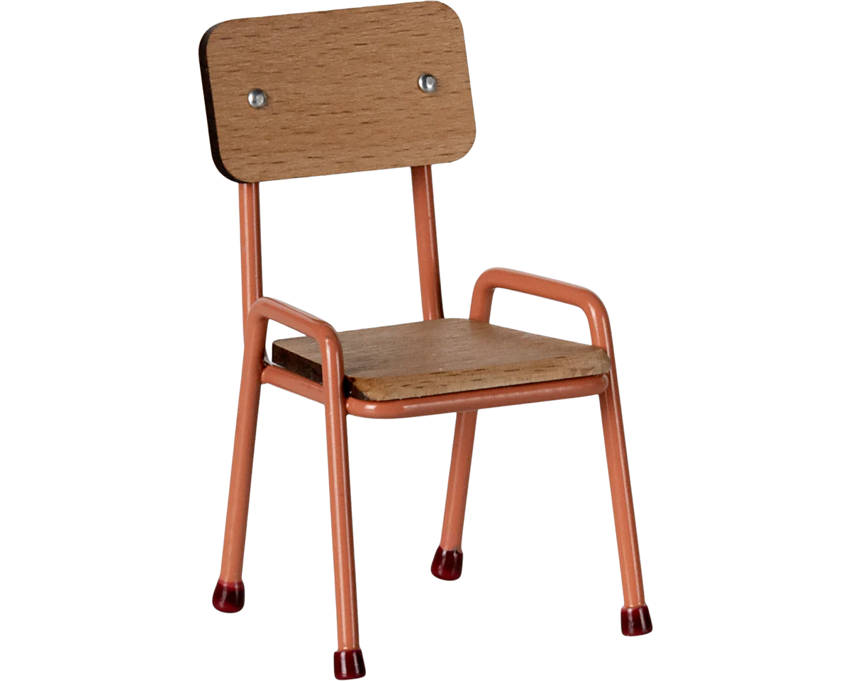 Maileg Chair Mouse - Coral | Dollhouse Miniatures