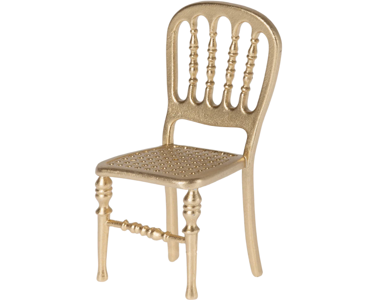 Gold Mouse Size Dinning Chair | Dollhouse Miniatures